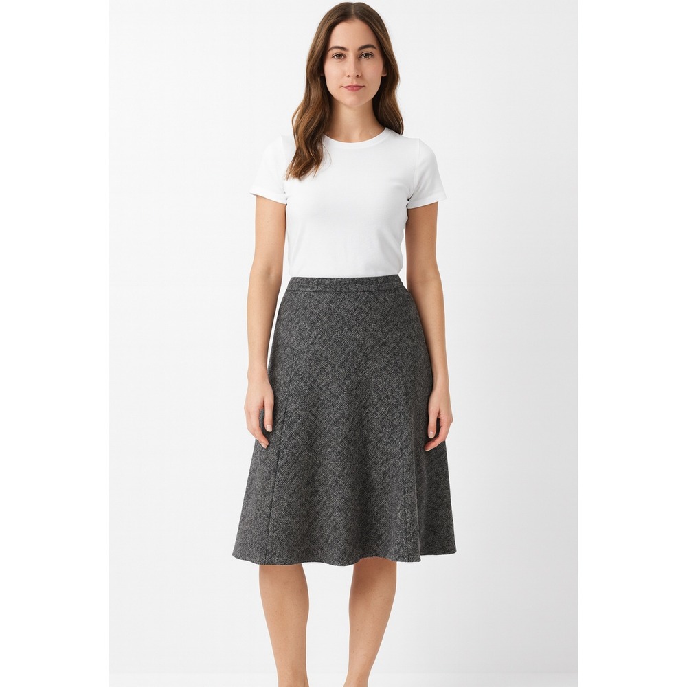 JM Collection Womens Gray Textured A-Line Midi Skirt Size 10 Career